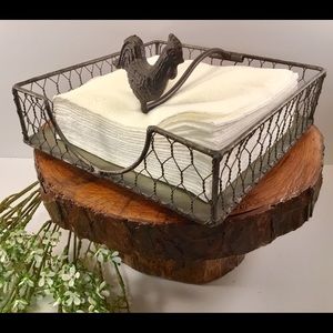 Metal napkin holder. Rooster napkin holder